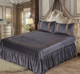 Emboss Velvet Bedsheet Set - Grey