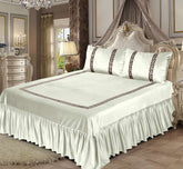Emboss Velvet Bedsheet Set - White