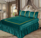 Emboss Velvet Bedsheet Set - Green