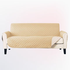 Cotton Quilted Sofa Runner - Sofa Coat (Beige)