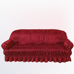Twill Jersey Sofa Covers - Elastic Sofa Covers (Maroon)