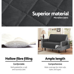 Cotton Quilted Sofa Runner - Sofa Coat (Black)