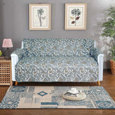 Printed Quilted Sofa Cover - Sofa Coat/Sofa Runner - Grey