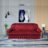 Twill Jersey Sofa Covers - Elastic Sofa Covers (Maroon)