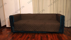 Cotton Quilted Sofa Runner - Sofa Coat (Brown)