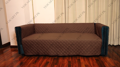 Cotton Quilted Sofa Runner - Sofa Coat (Copper Brown)