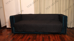 Cotton Quilted Sofa Runner - Sofa Coat (Black)
