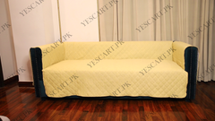 Cotton Quilted Sofa Runner - Sofa Coat (Beige)