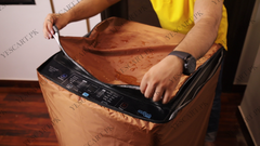 Zip Open Close Waterproof Top Loaded Washing Machine Cover (Brown Color - All Sizes Available)