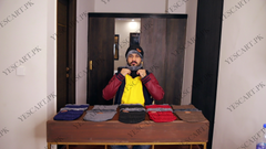 Unisex Beanie Wool Cap with Neck Warmer - Grey