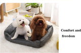 Super Soft Dog Bed with Waterproof Bottom - Warm Bed/Sofa For Dog & Cat - Cream & Navy Blue