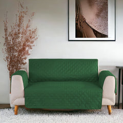 Cotton Quilted Sofa Runner - Sofa Coat (Green)