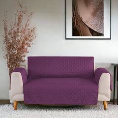 Cotton Quilted Sofa Runner - Sofa Coat (Purple)