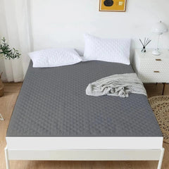Cotton Quilted Waterproof Mattress Cover - Grey
