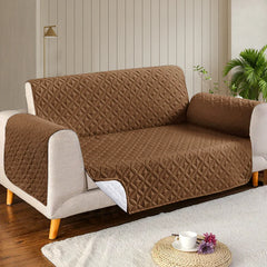 Ultrasonic Microfiber Sofa Cover - Dark Brown