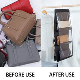 Six Pockets Hand Bags Organizer / Dust-Proof Space Saving Purse Holder With Hanging Hook