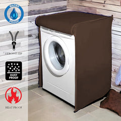 Waterproof Front Loaded Washing Machine Cover (Brown Color - All Sizes Available)