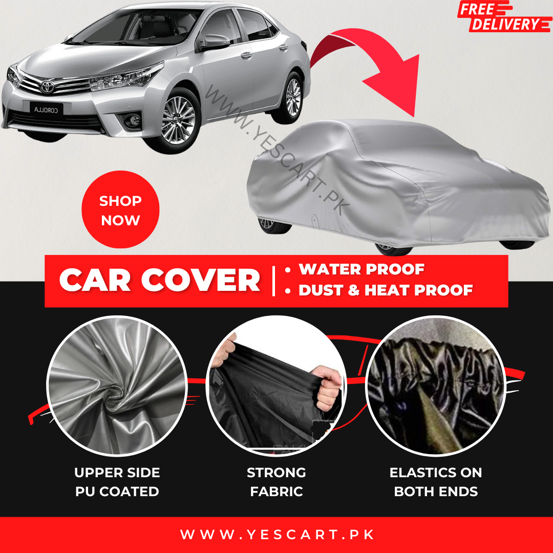 Toyota Corolla 2013-2019 Car Top Cover - Waterproof & Dustproof Silver Spray Coated + Free Bag