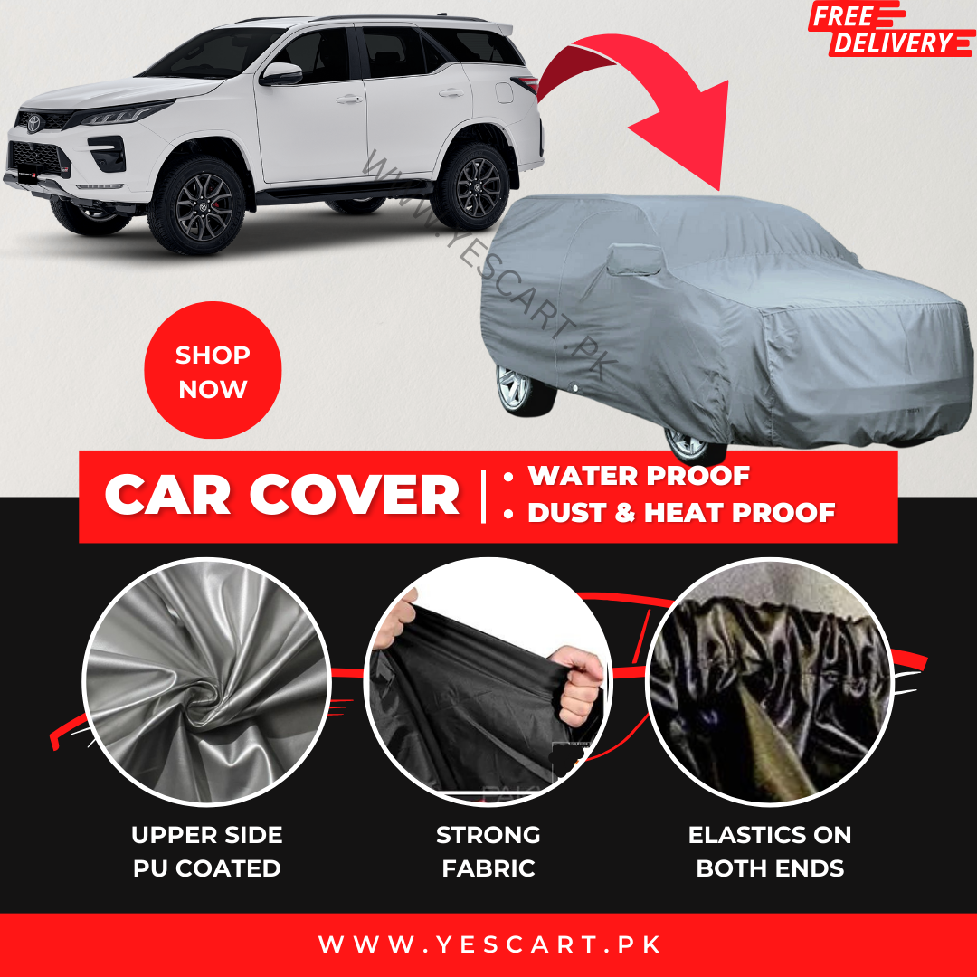Toyota Fortuner 2013-2023 Car Top Cover - Waterproof & Dustproof Silver Spray Coated + Free Bag