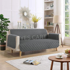 Cotton Quilted Sofa Runner - Sofa Coat (Grey)