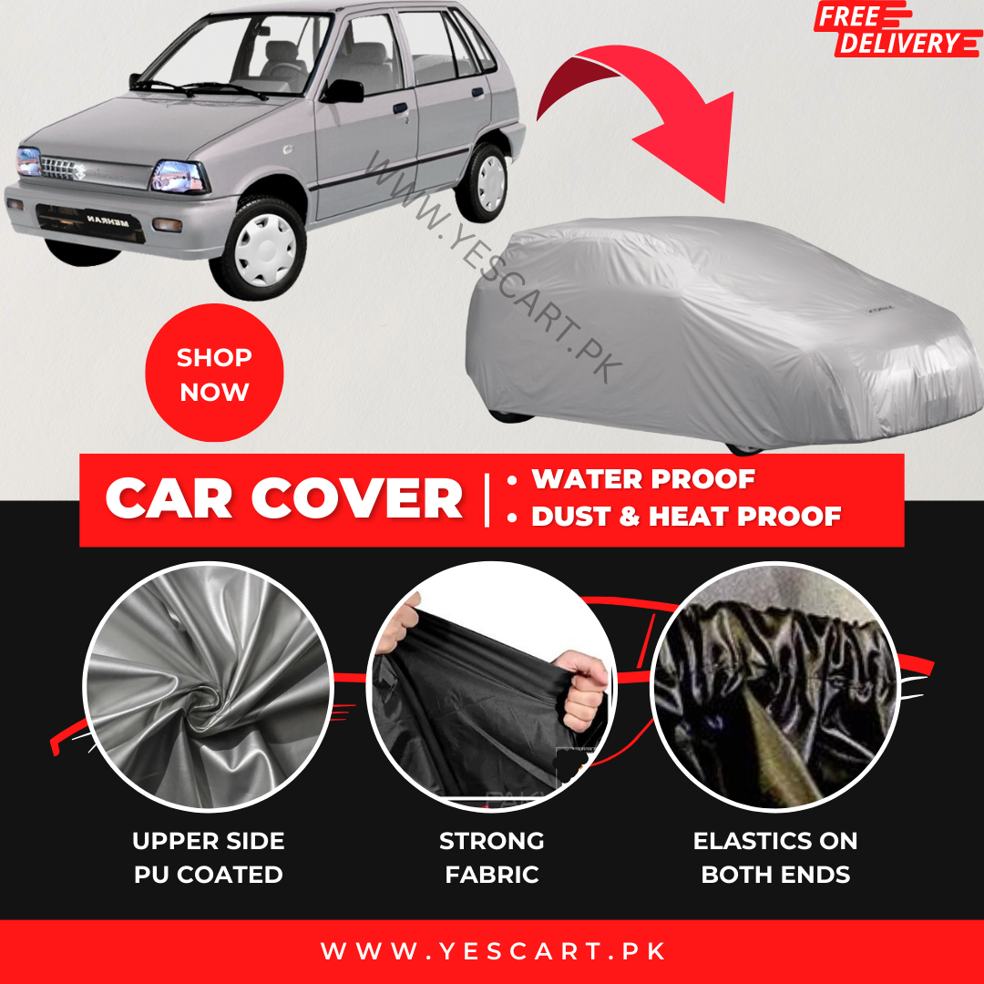 Suzuki Mehran 1988-2019 Car Top Cover - Waterproof & Dustproof Silver Spray Coated + Free Bag