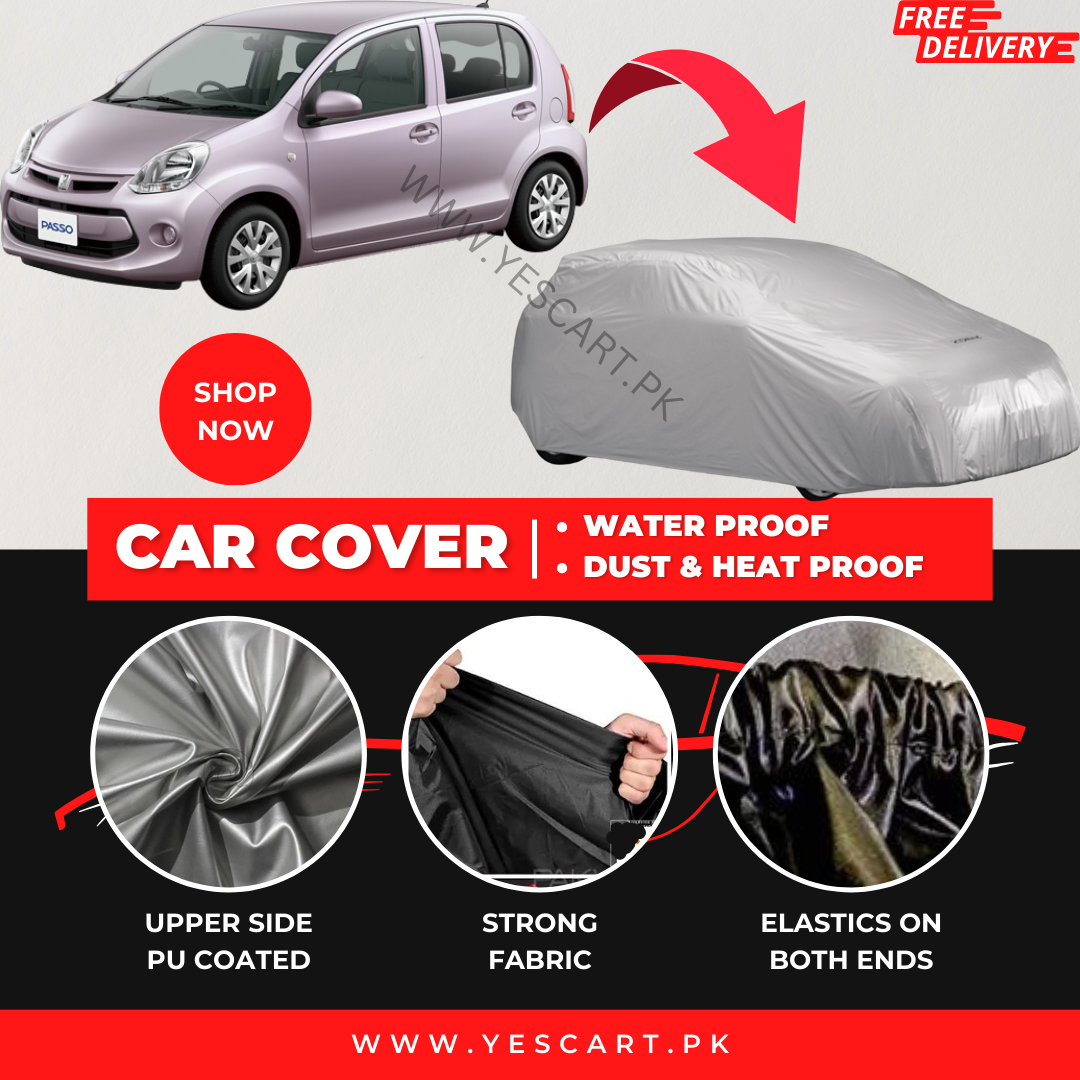 Toyota Passo 2010-2023 Car Top Cover - Waterproof & Dustproof Silver Spray Coated + Free Bag