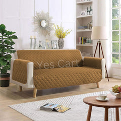 Cotton Quilted Sofa Runner - Sofa Coat (Copper Brown)