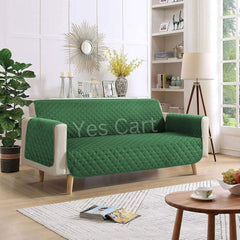 Cotton Quilted Sofa Runner - Sofa Coat (Green)