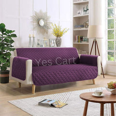 Cotton Quilted Sofa Runner - Sofa Coat (Purple)