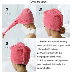 Hair Towel / Hair Drying Towel - Turbie - Quick Absorber - (Pink)