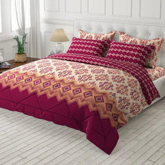 7 Pcs Quilted Comforter Set - Fire