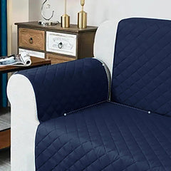 Waterproof Cotton Quilted Sofa Cover - Sofa Runners (Blue)