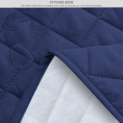 Cotton Quilted Waterproof Mattress Cover - Blue
