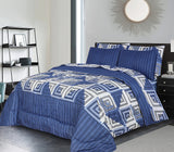 7 Pcs Quilted Comforter Set - Blue Lagoon