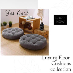 Velvet Round Floor Cushions With Ball Fiber Filling (1 Pair = 2 Pieces) - Dark Grey