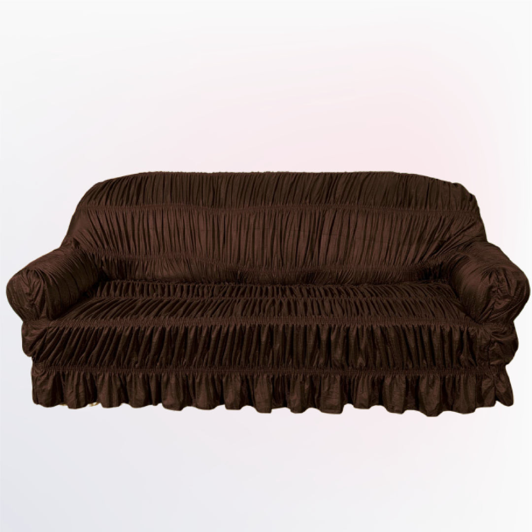 Twill Jersey Sofa Covers - Elastic Sofa Covers (Brown)