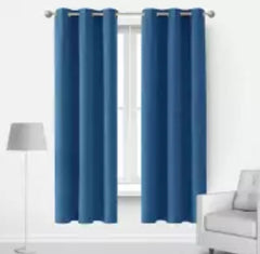 Plain Jacquard Curtains - Sky blue