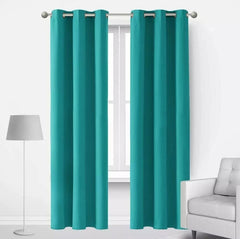 Plain Jacquard Curtains - Zinc