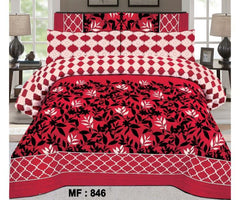 3 Pcs Bedsheet - Red Blotches