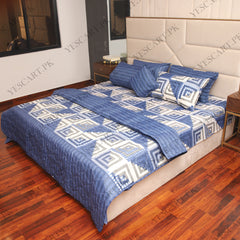 7 Pcs Quilted Comforter Set - Blue Lagoon