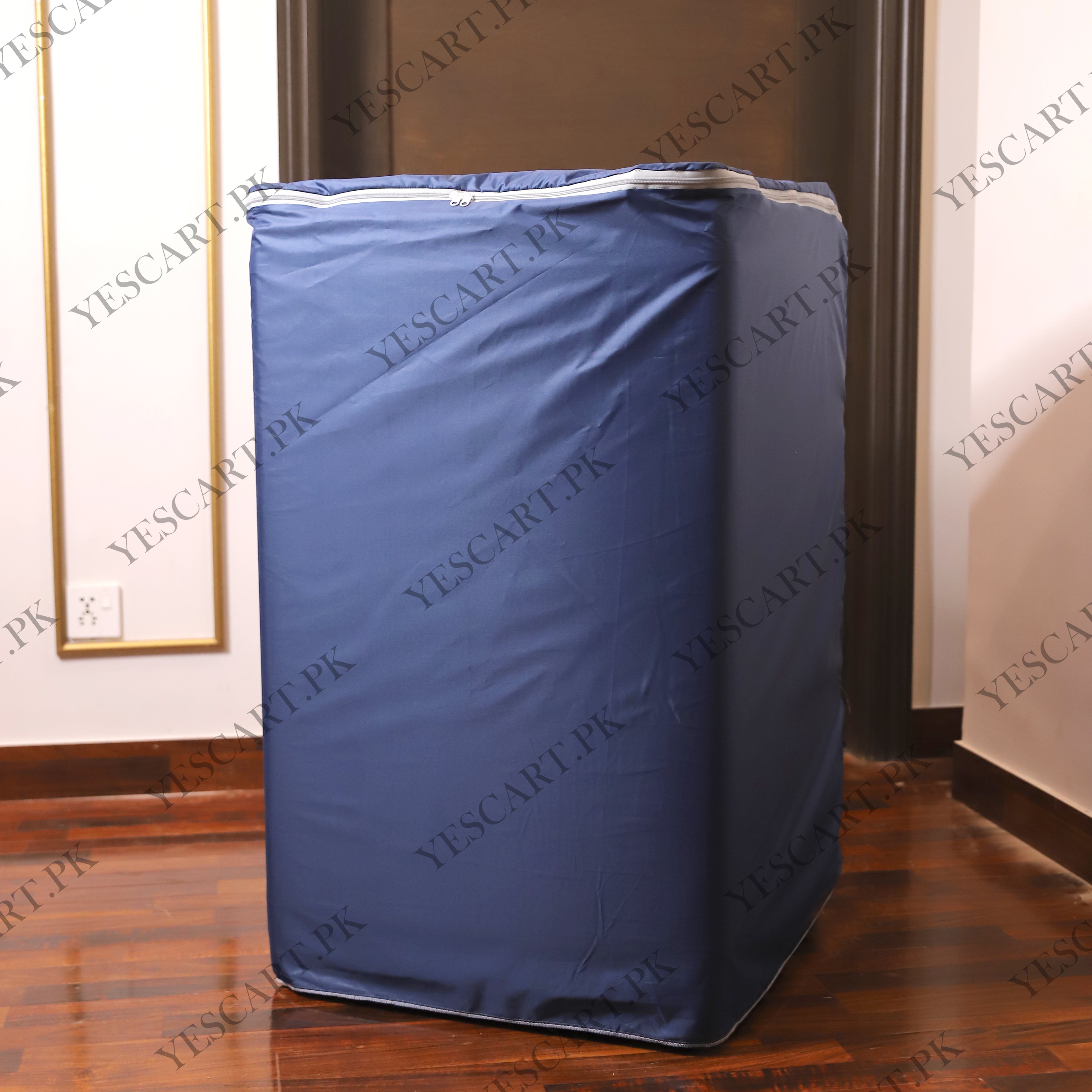 Zip Open Close Waterproof Top Loaded Washing Machine Cover (Blue