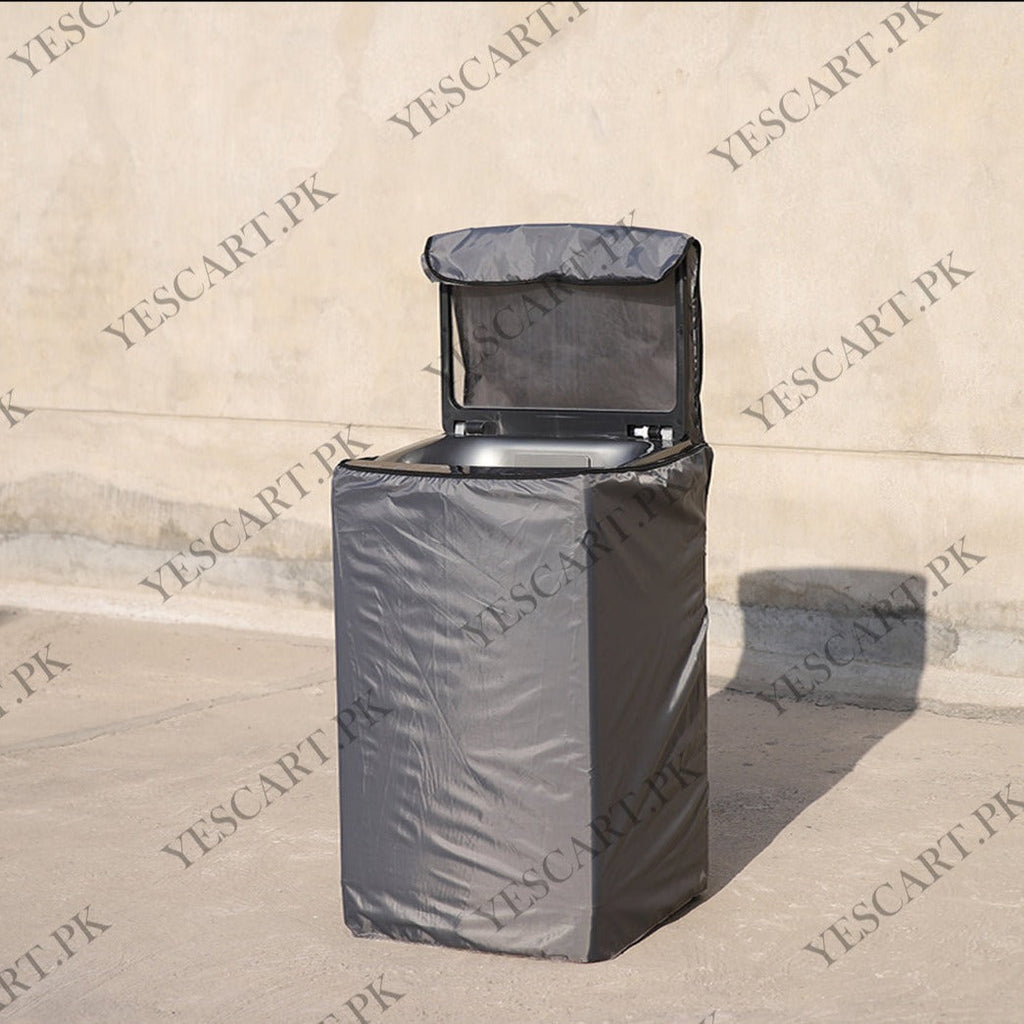 Zip Open Close Waterproof Top Loaded Washing Machine Cover (Grey Color