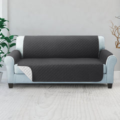 Cotton Quilted Sofa Runner - Sofa Coat (Black)