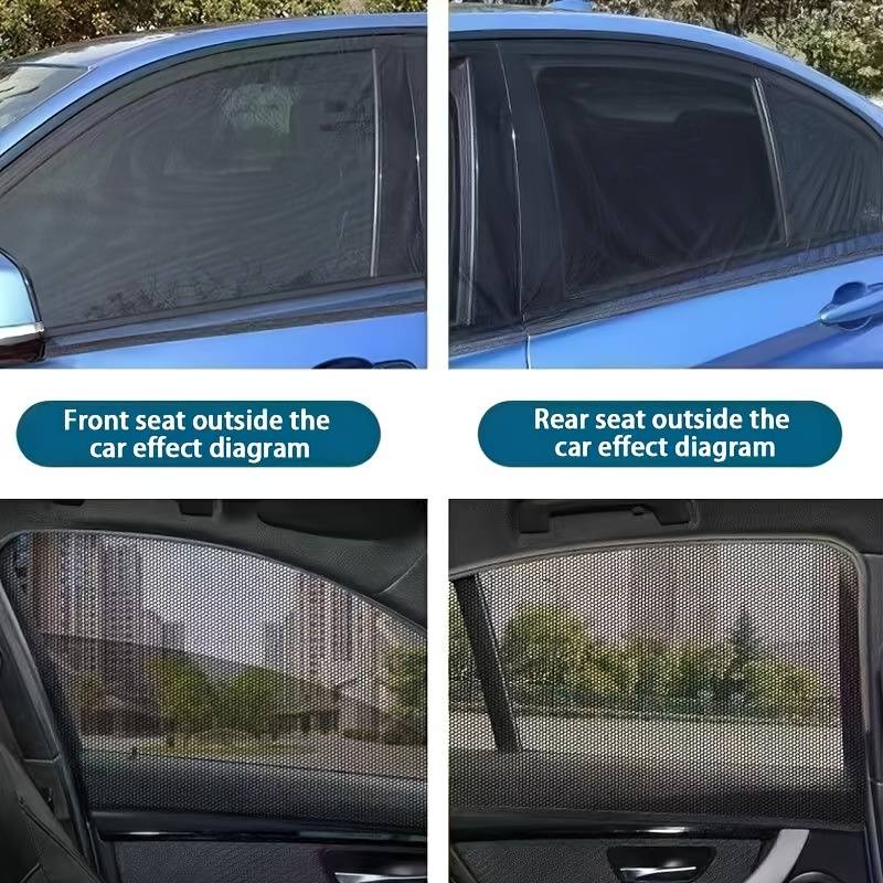 Car Window Sun Shades - Flexible Car Window Shades - 4 Pieces