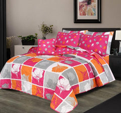 7 Pcs Quilted Comforter Set - Orange Heights