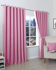 Plain Jacquard Curtains - Baby Pink