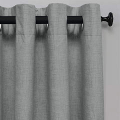 Plain Jacquard Curtains - Light Grey