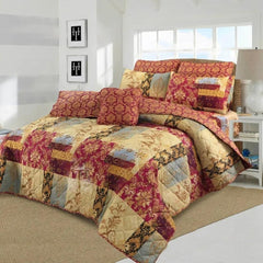 7 Pcs Quilted Comforter Set - Sandcastle