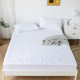 Cotton Quilted Waterproof Mattress Cover - White