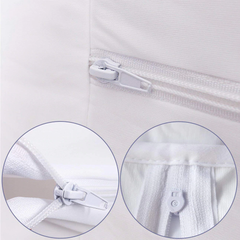 Double Sided Zipper Waterproof Mattress Cover - White